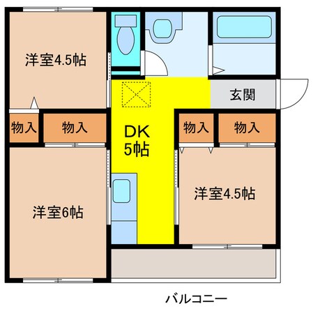 ヴィラナリー安八Ⅱ　１号棟の物件間取画像